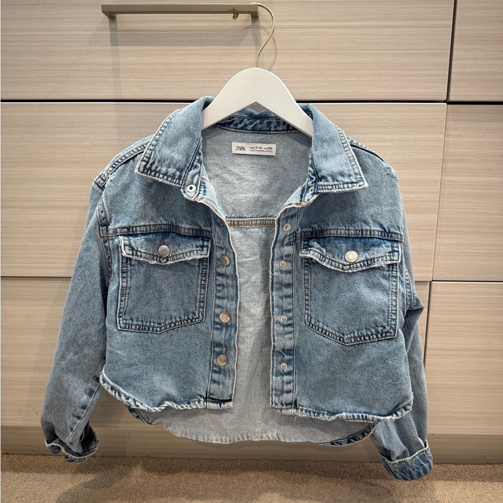 Zara cropped denim tshirt jacket nwot